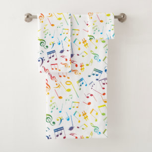 Conjunto De Toalhas Notas Musicais 4