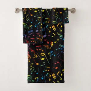 Conjunto De Toalhas Notas Musicais 5