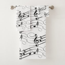 Conjunto De Toalhas Notas Musicais Fluxo