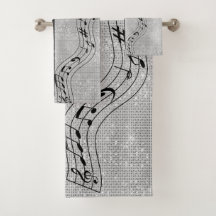 Notas Musicais Modernas de Preto e Branco