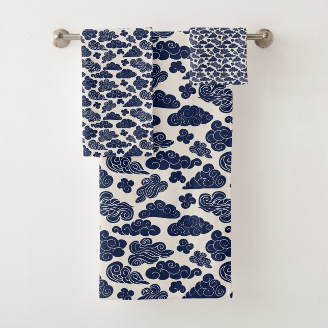 Conjunto De Toalhas Nuvens Auspicazes Padrão Chinês Tradicional BTS (Insitu)