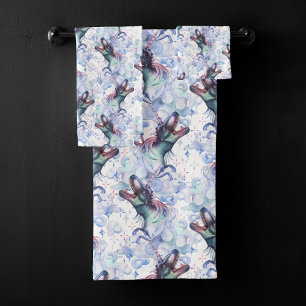 Conjunto De Toalhas Nuvens do Dinocorn Dinossauro Místico Unicórnio