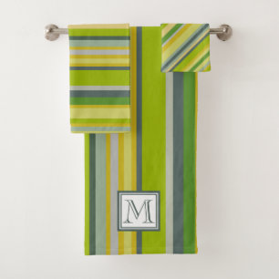 Conjunto De Toalhas O bambu corajoso colore o monograma do teste