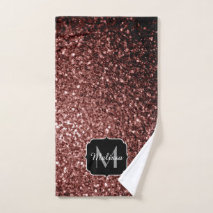 Conjunto De Toalhas O brilho vermelho Glam bonito de Brown sparkles