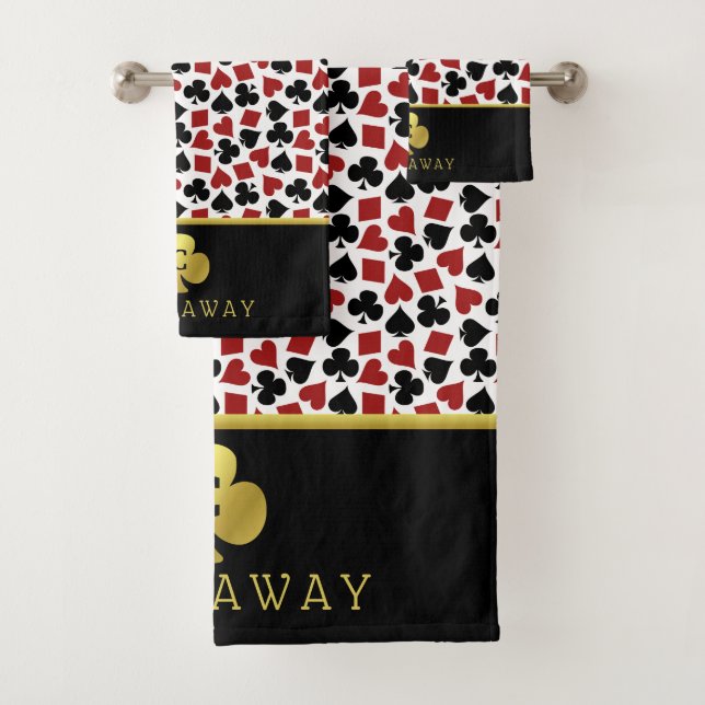 Conjunto De Toalhas O Cartão De Casino Do Jogador De Pôquer Se Encaixe (Insitu)