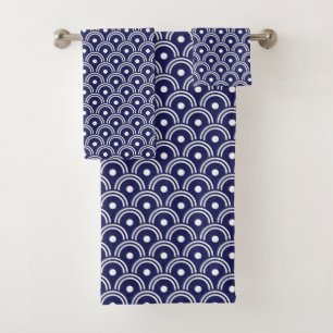 Conjunto De Toalhas O estilo japonês moderno acena azuis marinhos