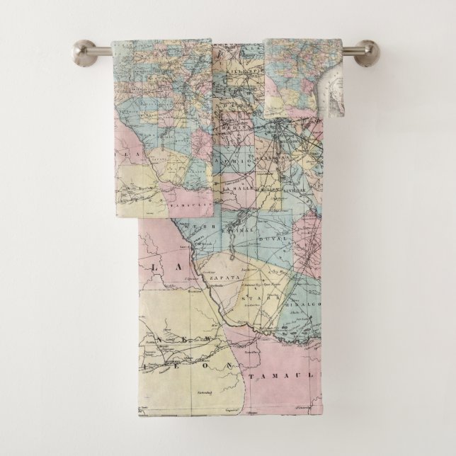 Conjunto De Toalhas O mapa novo de Richardson do estado do Texas (Insitu)