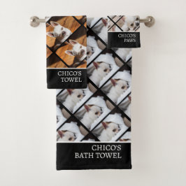 Conjunto De Toalhas O nome do padrão do seu cão de estimação, fotos pe