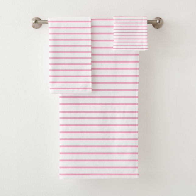 Conjunto De Toalhas O rosa alinha o branco (Insitu)
