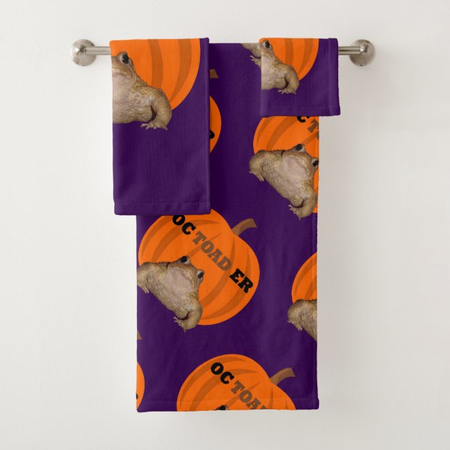 Conjunto De Toalhas Octoader Halloween Pun With Toad Holiday Fun (Insitu)