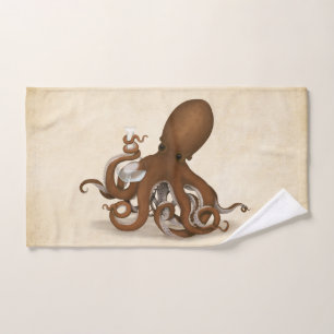 Conjunto De Toalhas Octopus Holding Glass Flask Chemistry Steampunk