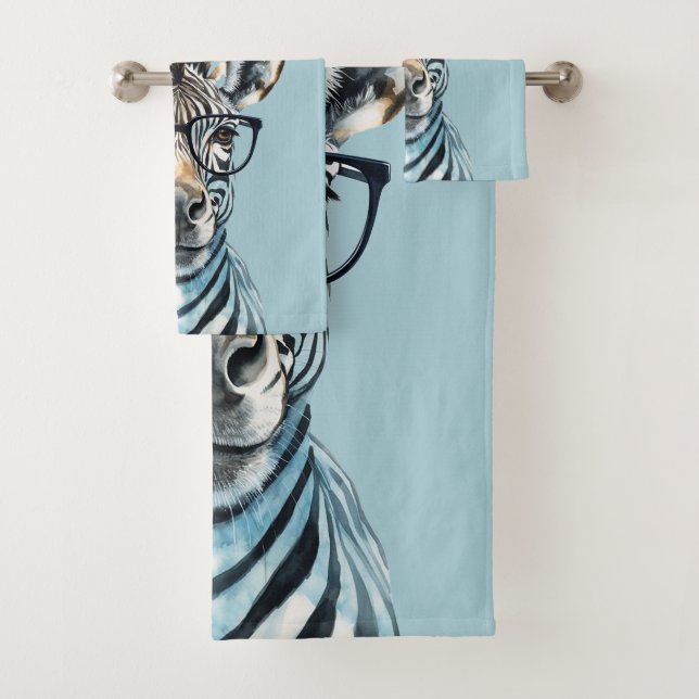Conjunto De Toalhas Óculos de Visto Zebra engraçados (Insitu)