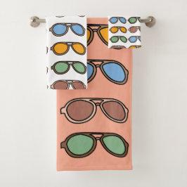 Conjunto De Toalhas Óculos escuros óculos coloridos de verão