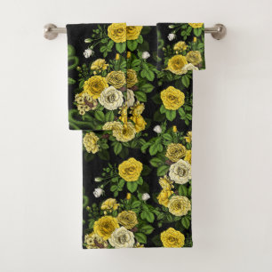 Conjunto De Toalhas Oculto nas rosas, amarelo e verde