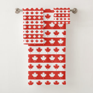 Conjunto De Toalhas Oh Canadá Folha de Maçã Vermelha Elegante
