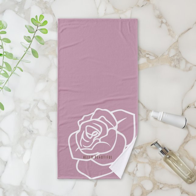 Conjunto De Toalhas Olá Linda - Rosa Rosa Chic Moderno (Criador carregado)