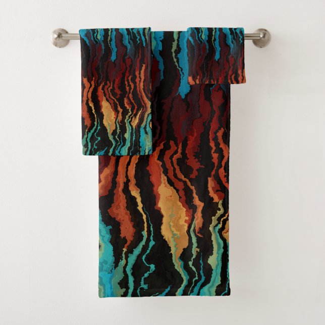 Conjunto De Toalhas Olhando para o abstrato de Fogo (Insitu)