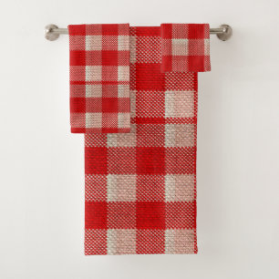 Conjunto De Toalhas Olhar Checkered de serapilheira do teste padrão d