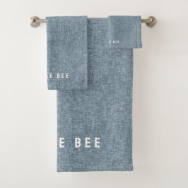 Conjunto De Toalhas Olhar de Jeans Azul Denim