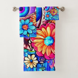 Conjunto De Toalhas Olhar Floral Hipnótico