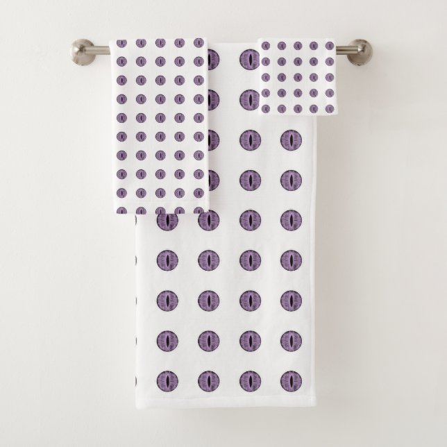 Conjunto De Toalhas Olhos de Bolinhas Roxo do Dia das Bruxas (Insitu)