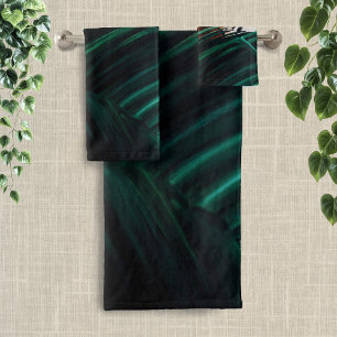 Conjunto De Toalhas Olhos de Tigre de Selva Verde Intensa Folhas da Vi