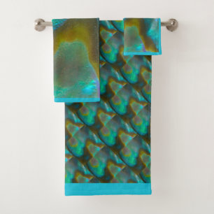 Conjunto De Toalhas Olmo Shell do verde azul