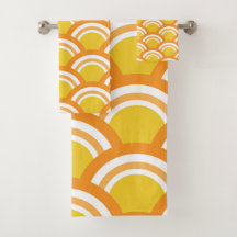 Onda Japonesa Seigaiha Padrão Amarelo Laranja