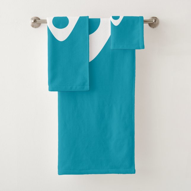 Conjunto De Toalhas Onda macia turquesa azul e bolhas (Insitu)