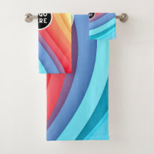 Ondas de Arco-Íris Abstratas Modernas com seu Logo
