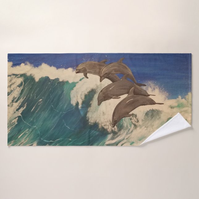 Conjunto De Toalhas Ondas de golfinho (Toalha de Banho)