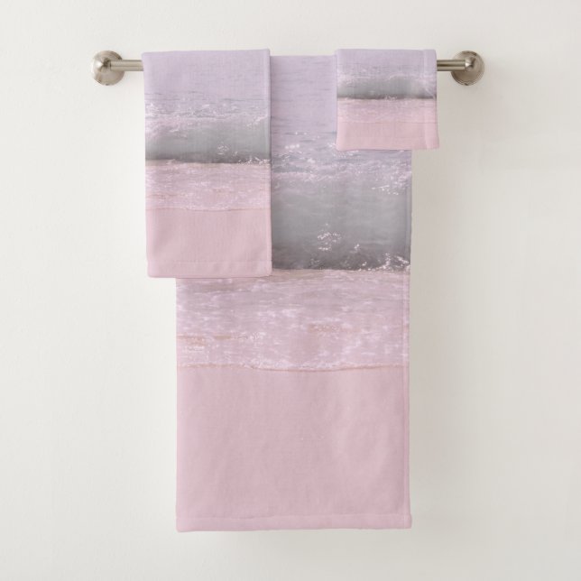 Conjunto De Toalhas Ondas de Oceano Pastel Moles 5 (Insitu)