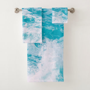 Conjunto De Toalhas Ondas do Oceano Azul