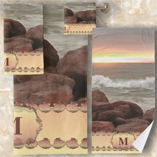 Conjunto De Toalhas Ondas e pedras 0893