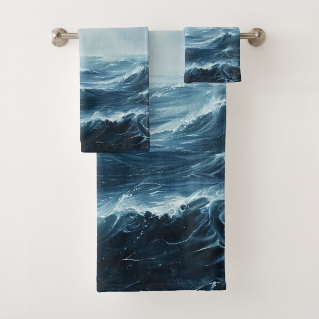 Conjunto De Toalhas Ondas Oceânicas em Massa (Insitu)