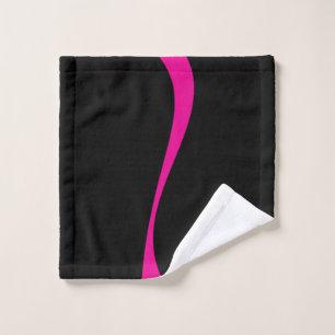 Conjunto De Toalhas Ondas simples 2 em magenta e preto
