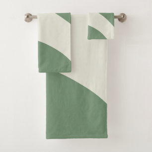 Conjunto De Toalhas Ondas Simples em Verde