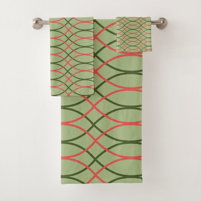 Conjunto De Toalhas Ondas verdes (Insitu)