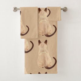 Conjunto De Toalhas Opinião da parte traseira do amante do gato