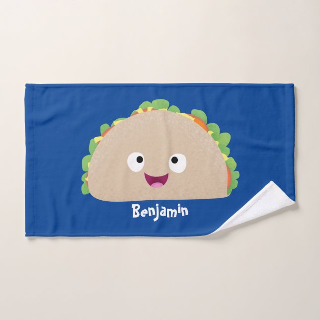 Conjunto De Toalhas Óptica ilustração do desenho animado do taco feliz (Toalha de mão)