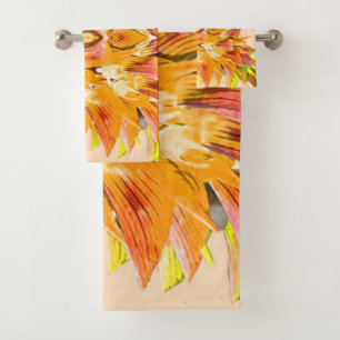 Conjunto De Toalhas ORANGE PLANT - Arte Fractal Digital -