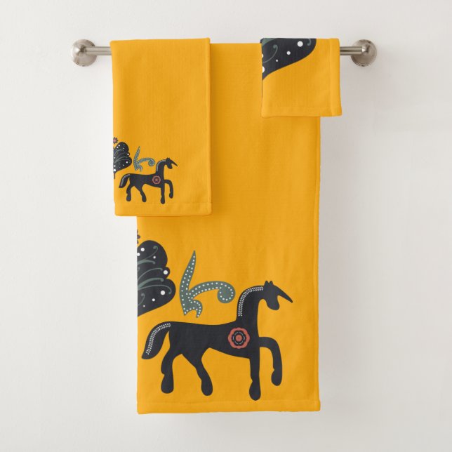 Conjunto De Toalhas Orange Saffron e padrão escandinavo (Insitu)