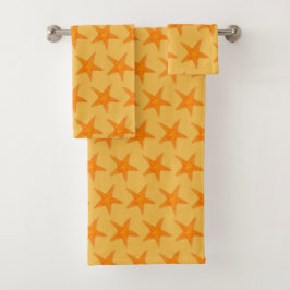 Conjunto De Toalhas Orange Starfish Praia Ocean Marine Star Fish