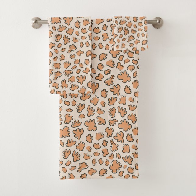 Conjunto De Toalhas Organic Petal Terrazzo | Modern Rustic Spa Apricot (Insitu)