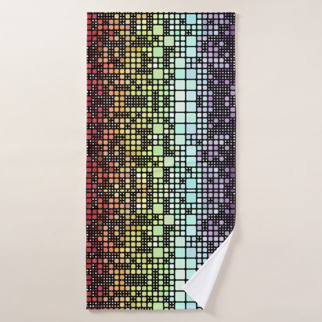 Conjunto De Toalhas Orgulho Neurogênero Geométrico Groovy Funky Retro (Toalha de Banho)