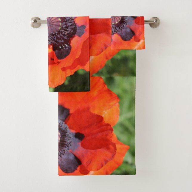 Conjunto De Toalhas Oriental Poppy Flower (Insitu)