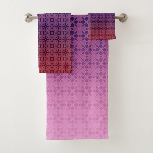 Conjunto De Toalhas Ornamento floral, gradiente (Insitu)