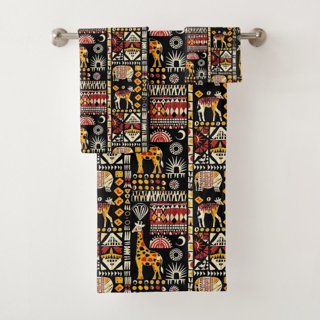 Conjunto De Toalhas Ornamento tradicional étnico africano, patenteamen (Insitu)