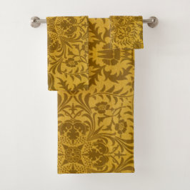 Conjunto De Toalhas Ornate gold floral pattern with symmetrical