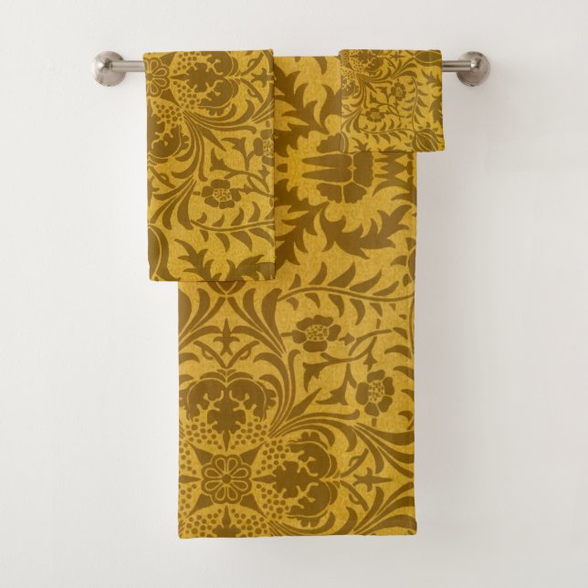 Conjunto De Toalhas Ornate gold floral pattern with symmetrical (Insitu)